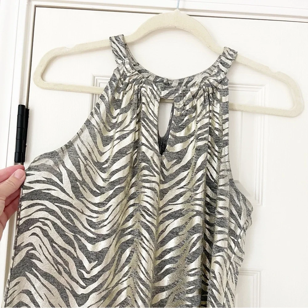 INC international concepts Zebra Print Sleeveless Top medium - Picture 2 of 7